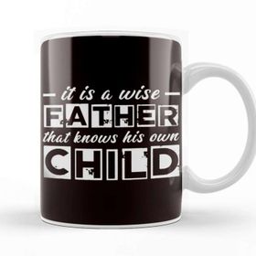 Baskı Dükkanı Wise Father Knows His Own Child Papa Dad Daddy Stepdad Poppa Beyaz Porselen Kupa Bardak