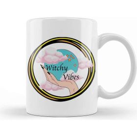 Baskı Dükkanı Witchy Vibes Beyaz Porselen Kupa Bardak