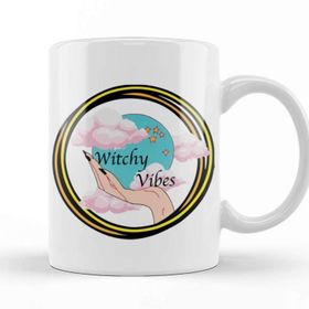 Baskı Dükkanı Witchy Vibes Beyaz Porselen Kupa Bardak
