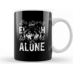 Baskı Dükkanı Wolf Be Strong Alone Beyaz Porselen Kupa Bardak