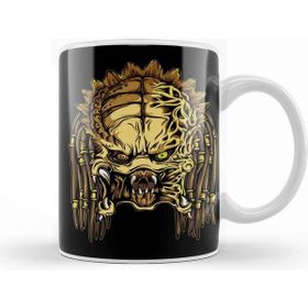 Baskı Dükkanı Wolf Predator Caricature Xenomorph Beyaz Porselen Kupa Bardak
