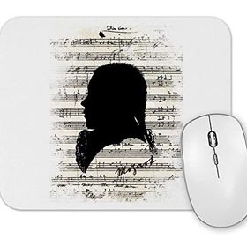 Baskı Dükkanı Wolfgang Amadeus Mozart Piyano Müzik Notaları Mouse Pad