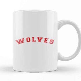Baskı Dükkanı Wolves Baseball Style Font Beyaz Porselen Kupa Bardak