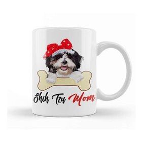 Baskı Dükkanı Womens Shih Tzu Mom Dog Owner Mothers Day Gift 01 Beyaz Porselen Kupa Bardak