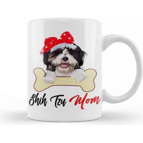 Baskı Dükkanı Womens Shih Tzu Mom Dog Owner Mothers Day Gift 01 Beyaz Porselen Kupa Bardak