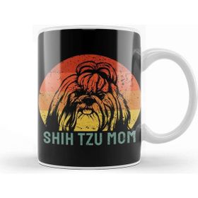 Baskı Dükkanı Womens Shih Tzu Mom Dog Owner Mothers Day Gift Beyaz Porselen Kupa Bardak