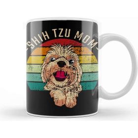 Baskı Dükkanı Womens Shih Tzu Mom Dog Owner Mothers Day Gift Beyaz Porselen Kupa Bardak