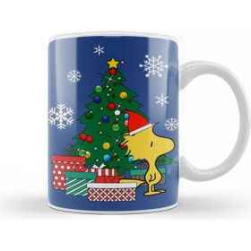 Baskı Dükkanı Woodstock Around The Christmas Tree Beyaz Porselen Kupa Bardak