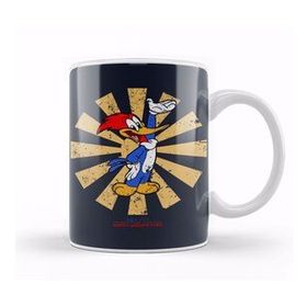 Baskı Dükkanı Woody Woodpecker Retro Japanese Beyaz Porselen Kupa Bardak