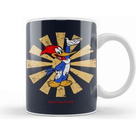 Baskı Dükkanı Woody Woodpecker Retro Japanese Beyaz Porselen Kupa Bardak
