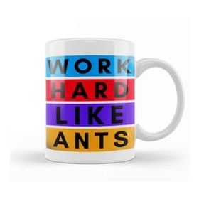 Baskı Dükkanı Work Hard Like Ants Beyaz Porselen Kupa Bardak