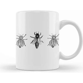 Baskı Dükkanı Worker Bees And Queen Bee Beyaz Porselen Kupa Bardak