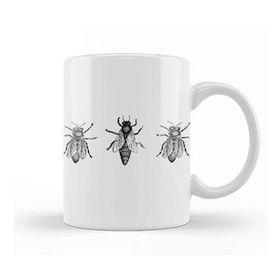 Baskı Dükkanı Worker Bees And Queen Bee Beyaz Porselen Kupa Bardak