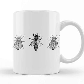 Baskı Dükkanı Worker Bees And Queen Bee Beyaz Porselen Kupa Bardak