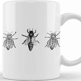 Baskı Dükkanı Worker Bees And Queen Bee Beyaz Porselen Kupa Bardak