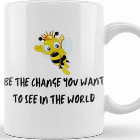 Baskı Dükkanı World Bee Day! Lover Gift Be The Change You Want To See In The World Beyaz Porselen Kupa Bardak