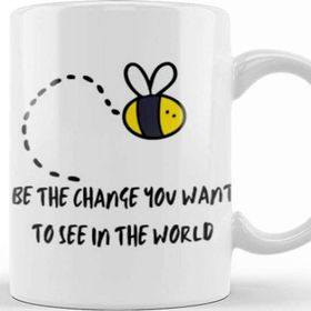 Baskı Dükkanı World Bee Day! Lover Gift Be The Change You Want To See In The World Beyaz Porselen Kupa Bardak