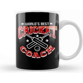 Baskı Dükkanı World S Best Cricket Coach Awesome Cricketer Beyaz Porselen Kupa Bardak