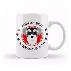 Baskı Dükkanı Worlds Best Schnauzer Mom 03 Beyaz Porselen Kupa Bardak