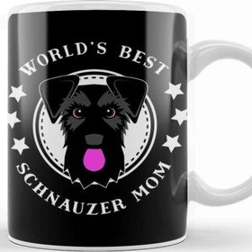 Baskı Dükkanı Worlds Best Schnauzer Mom 04 Beyaz Porselen Kupa Bardak