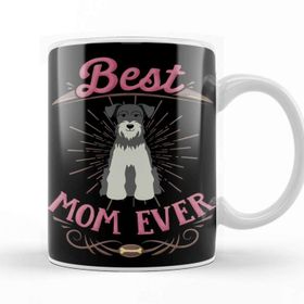 Baskı Dükkanı Worlds Best Schnauzer Mom 05 Beyaz Porselen Kupa Bardak
