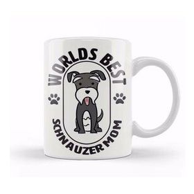 Baskı Dükkanı Worlds Best Schnauzer Mom 06 Beyaz Porselen Kupa Bardak