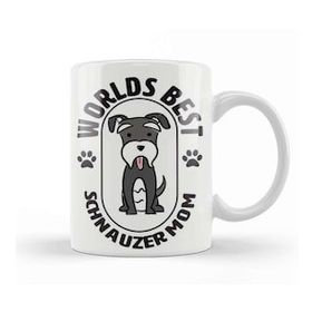 Baskı Dükkanı Worlds Best Schnauzer Mom 06 Beyaz Porselen Kupa Bardak