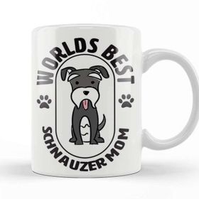 Baskı Dükkanı Worlds Best Schnauzer Mom 06 Beyaz Porselen Kupa Bardak