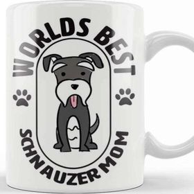 Baskı Dükkanı Worlds Best Schnauzer Mom 06 Beyaz Porselen Kupa Bardak
