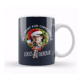 Baskı Dükkanı Wreath All I Want For Christmas Is Louis Theroux Beyaz Porselen Kupa Bardak