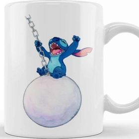 Baskı Dükkanı Wrecking Ball Stitch Kupa Beyaz Porselen Kupa Bardak