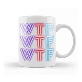 Baskı Dükkanı Wtf Wtf Wtf Wtf Beyaz Porselen Kupa Bardak