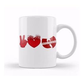 Baskı Dükkanı Wutang Peace And Love Wutang Clan Beyaz Porselen Kupa Bardak