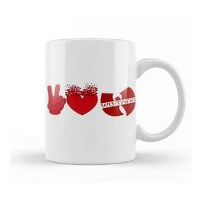 Baskı Dükkanı Wutang Peace And Love Wutang Clan Beyaz Porselen Kupa Bardak