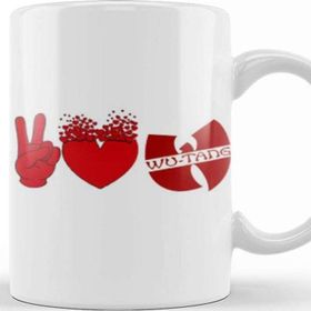 Baskı Dükkanı Wutang Peace And Love Wutang Clan Beyaz Porselen Kupa Bardak