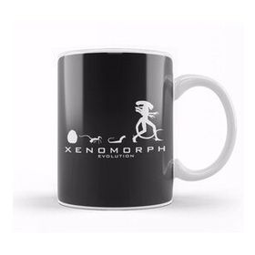 Baskı Dükkanı Xenomorph Evolution Alien Beyaz Porselen Kupa Bardak