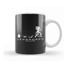Baskı Dükkanı Xenomorph Evolution Alien Beyaz Porselen Kupa Bardak