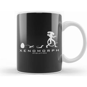 Baskı Dükkanı Xenomorph Evolution Alien Beyaz Porselen Kupa Bardak