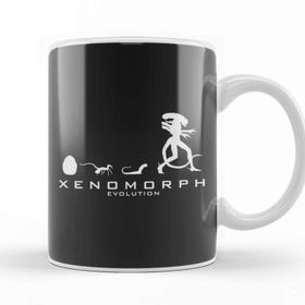 Baskı Dükkanı Xenomorph Evolution Alien Beyaz Porselen Kupa Bardak