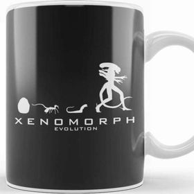 Baskı Dükkanı Xenomorph Evolution Alien Beyaz Porselen Kupa Bardak