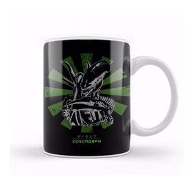 Baskı Dükkanı Xenomorph Retro Japanese Alien Beyaz Porselen Kupa Bardak