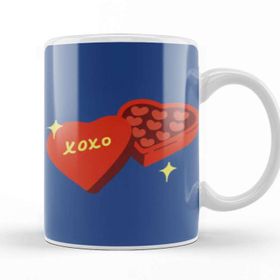 Baskı Dükkanı Xoxo Heart Beyaz Porselen Kupa Bardak