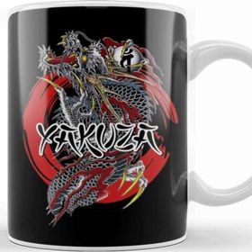 Baskı Dükkanı Yakuza Dragon Beyaz Porselen Kupa Bardak