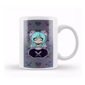 Baskı Dükkanı Yami Kawaii Girl Background Beyaz Porselen Kupa Bardak