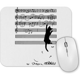 Baskı Dükkanı Yaramaz Komik Müzik Notalı Kedi Cat Mouse Pad
