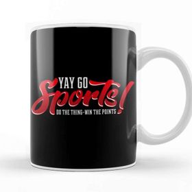Baskı Dükkanı Yay Go Sports Do The Thing Win The Points Pun Beyaz Porselen Kupa Bardak