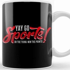 Baskı Dükkanı Yay Go Sports Do The Thing Win The Points Pun Beyaz Porselen Kupa Bardak