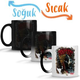 Baskı Dükkanı Yeah Rock and Roll Sihirli Porselen Kupa