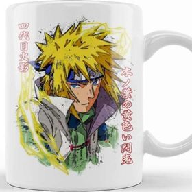 Baskı Dükkanı Yellow Flash Of Konoha Minato Porselen Beyaz Kupa Bardak