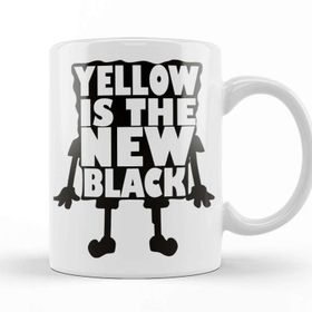 Baskı Dükkanı Yellow Is The New Black Beyaz Porselen Kupa Bardak